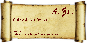 Ambach Zsófia névjegykártya