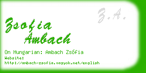 zsofia ambach business card