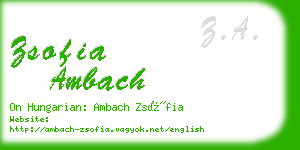 zsofia ambach business card